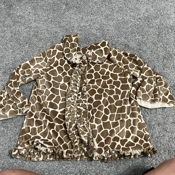 Lolly Wolly Doodle Girls Giraffe Fleece Jacket size 8 - Picture 1 of 8